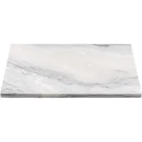 Sareva - Marmeren Snijplank - Serveersteen - 30 x 40 cm - Anti-slip voetjes - Wit - Grijs