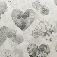 Dutch Wallcoverings Behang harten grijs - 41914