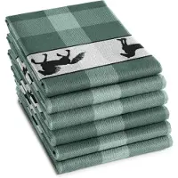 DDDDD Theedoek Shanti 60x65cm groen 6st groen Katoen Thee- en keukendoek