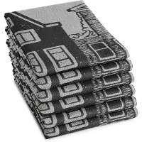 DDDDD Theedoek Canal 60x65cm zwart 6st zwart Katoen Thee- en keukendoek