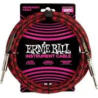 Ernie Ball Braided Straight Straight Inst Cable 3 m Recht - Gebogen Instrumentkabel