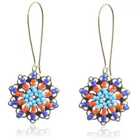 Deja Jewels Ronde multicolor dames oorbellen oorhangers met kraaltjes