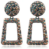 Deja Jewels Dames oorbellen of oorhangers bruin rond en rechthoekig