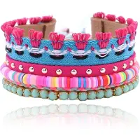Deja Jewels Boho multicolor dames armband met kralen en kwastjes