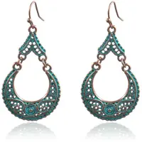 Deja Jewels Dames oorbellen oorhangers groen met goud druppelvormig