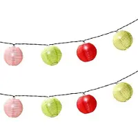 Lumineo 2x stuks solar lampion tuinverlichting/feestverlichting roze, groen, rood, lichtgroen 4.5m - Partyverlichting Lichtsnoeren