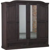 Ebuy24 New Mexico 4-deurs kledingkast bruin met spiegel.