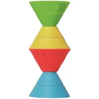 Moluk HIX - Tropische Kleuren, 4 omvormbare bouwkegels in elastische siliconen rubber, in doos 8.2x8.2x14.3cm, 2+