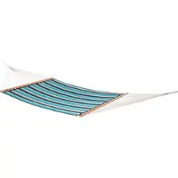 VIVERE Sunbrella gewatteerde 2-persoons hangmat Kleur: wit/blauw