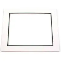 Packlinq Passepartout Dubbeldik Ivoor/donker Groen 20.3x25.4cm Met 11.8x16.8cm Venster (10 Stuks)