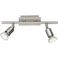 BES LED LED Plafondspot - Trion Nimo - GU10 Fitting - 6W - Warm Wit 3000K - 2-lichts - Rechthoek - Mat Nikkel - Aluminium