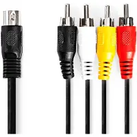 Nedis DIN-Audiokabel | DIN 5-Pins Male - 4x RCA Male | 1,0 m | Zwart Nedis