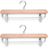 Zeller 6x Luxe houten broekhangers/rokhangers kledinghangers 36 cm - Kledinghangers