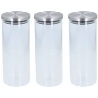 Alpina 3x Glazen snoepjes / pasta pot 25 cm - Voorraadpot