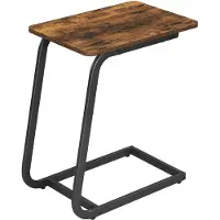 Acaza Bijzettafel met Vintage Look, Klein Tafeltje voor Sofa of Bed, 50x62x35 cm, Zwart en Bruin