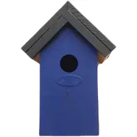 Lifetime Garden Houten vogelhuisje/nestkastje 22 cm - zwart/blauw Dhz schilderen pakket - Vogelhuisjes