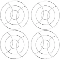 COSY&TRENDY Set van 4x stuks ronde pannen onderzetters van metaal/chroom 18 cm - Panonderzetters