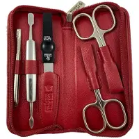Pfeilring Manicureset 15 X 8 Cm Nappaleer/staal Rood 6-delig