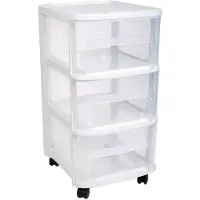 Eda Ladenkast organizer wit A4 3x lades met wieltjes L32 x B37 x H61 cm - Ladeblok