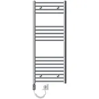 ECD-Germany Badkamerradiator Sahara 500 X 1200 Mm Chroom Gebogen Met Zijaansluiting + Verwarmingselement 1200w