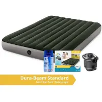 Intex Prestige Downy - Luchtbed - 2 Persoons - Inclusief Pomp Op Batterijen en Repairset - 191x152x25 cm - PVC - Groen