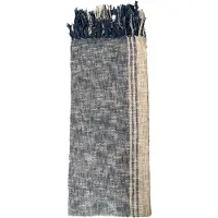 Clayre & Eef Plaid 125x150 cm Blauw Bruin Katoen Rechthoek Deken Blauw Deken