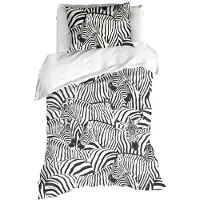 De Witte Lietaer Dekbedovertrek Zebra Eggshell Satijn-140 x 200 / 220 cm | 1-Persoons