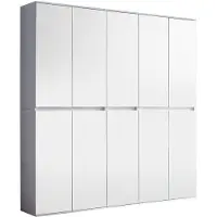 Ebuy24 Minor kledingkast 10 deuren, wit, spiegel.