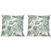 Anna's Collection 2x Bank/sier kussens met palm plant/bladeren print voor binnen en buiten 45 x 45 cm - Sierkussens