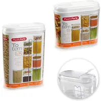 Forte Plastics Set van 6x kunststof keuken voorraadbussen 1,5 liter en 1 liter - Voorraadpot