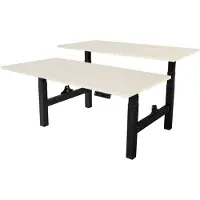 Sedero Elektrisch verstelbaar duo bureau - 160x80 cm - Two dual motor - Zwart / Licht eiken