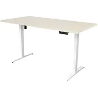 Sedero Elektrisch verstelbaar bureau - 160x80 cm - Single motor - Wit / Licht eiken