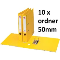 Quantore 10 x Ordner - A4 - 50mm breed - PP kunststof - geel