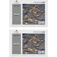 Anna's Collection Set van 2x stuks kerstverlichting warm wit 480 leds met dimmer en timer functie 4800 cm - voor buiten en binnen - Boomverlichting