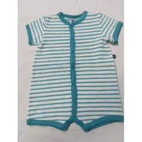 Petit Bateau - Combi kort - Eponge - Wit /turquaise - 12 maand 74