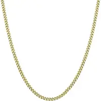 Lucardi Unisex Ketting gourmet schakel - Echt Zilver - Ketting - Cadeau - 60 cm - Goudkleurig