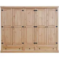 Ebuy24 Grote garderobekast 5-drs grenen New Mexico.
