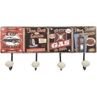 Clayre & Eef Wandkapstok 40x5x17 cm Rood Zwart Ijzer Auto Rood