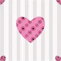 Dutch Wallcoverings Papier hart groot roze/grijs 1226-6