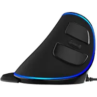 Delux Bedrade verticale muis M618PU (A825) 7200DPI (Bedraad), Muis, Zwart