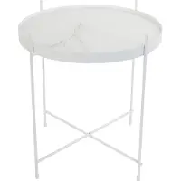 Zuiver Cupid Marble Bijzettafel - Marmer / Wit