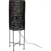 Dutchbone Vloerlamp Kari rotan | natuurlijke vezel zwart 30x30x95 cm vloerlampen | NADUVI
