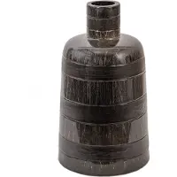 Clayre & Eef Vaas Ø 15x25 cm Zwart Glas