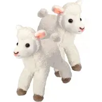 Wild republic 2x stuks pluche schaapje/lammetje knuffel 20 cm - Boerderij speelgoed dieren knuffels