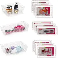 PlasticForte 12x stuks transparante opbergbakjes/lade-verdelers in 3 formaten