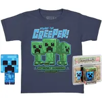Funko POP! Minecraft And Short Sleeve T-shirt Creeper Blauw L Kinderen