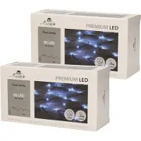 Anna's Collection Kerstverlichting - Set van 2x stuks - 80 leds - helder wit - 8 meter - lichtsnoer - dimmer - timer - IP44