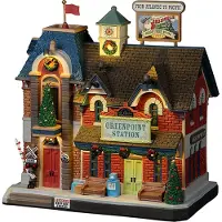 Lemax Greenpoint Railroad Station With 4.5V Adaptor Kerst