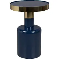 Zuiver Glam Bijzettafel blauw/goud