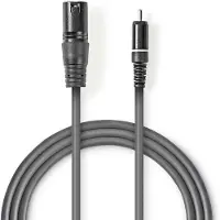 Nedis 1x XLR (m) - 1x RCA (m) audiokabel - 1,5 meter